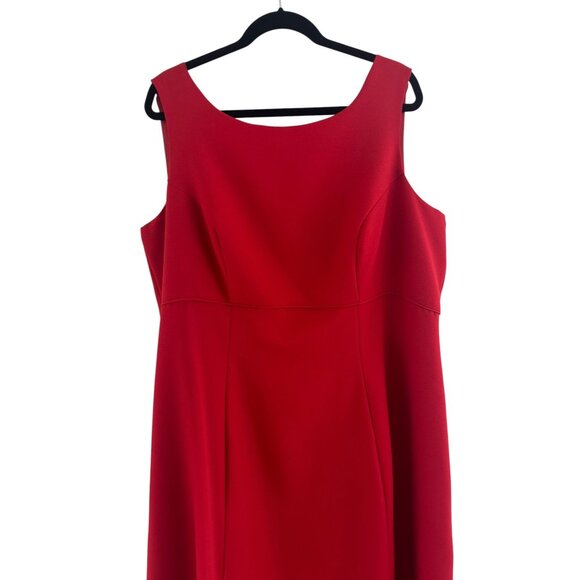 Red Draped Cowl Back Long Gown Maxi Dress Size 22W 3X Bridesmaid Holiday Party - Picture 3 of 8